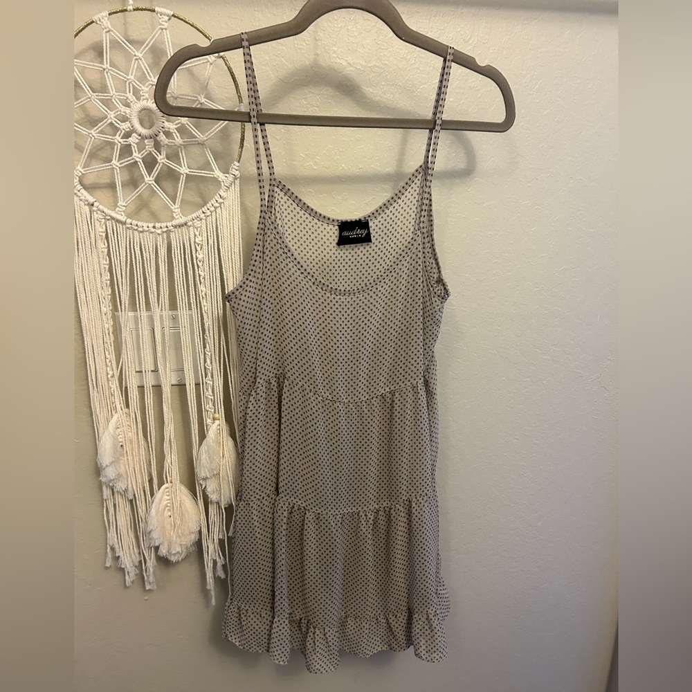 🩶 Audrey Black and White Polka Dot Camisole Tabk